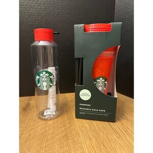 NIB Lot of (6) Starbucks UNLV Reusable Cold Cups w/Lids & Straws + Water Bottle